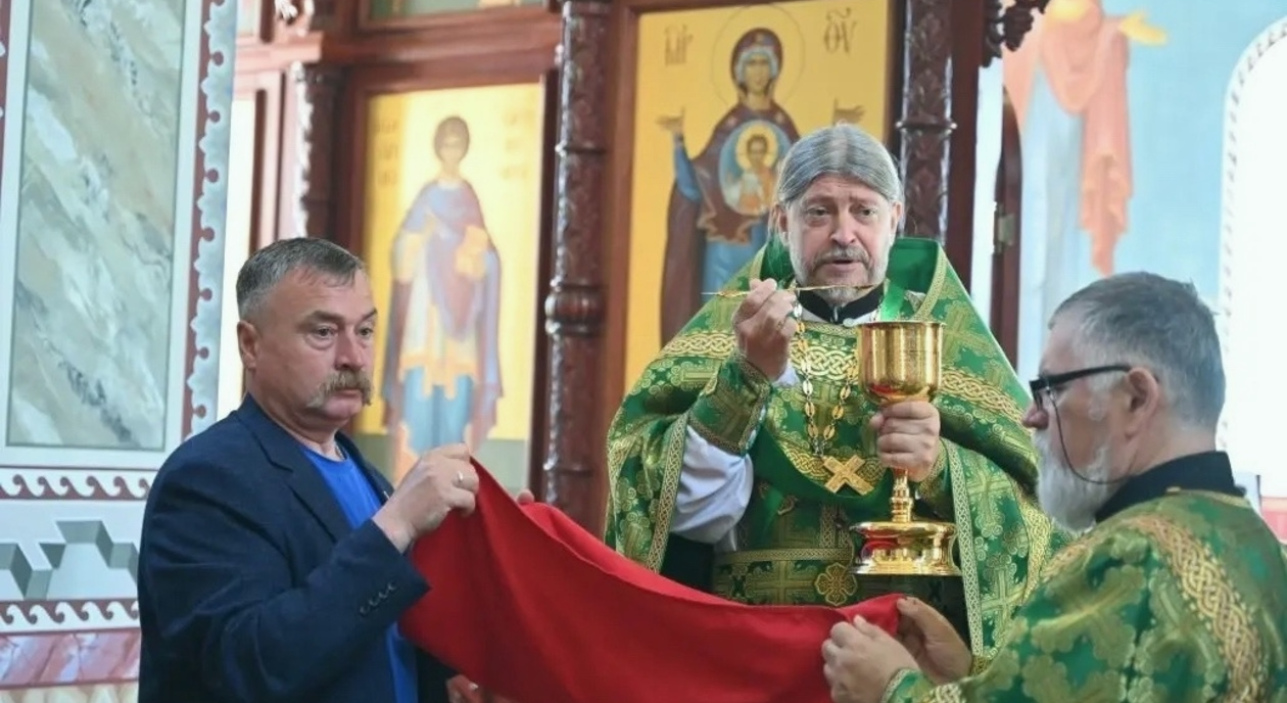 Ветеран СВО из Динского района принял участие в божественной литургии вместе с кадетами Президентского корпуса
